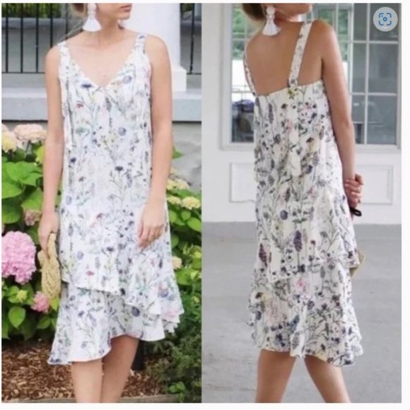 HM ruffle hem midi dress NWOT - Picture 5 of 9